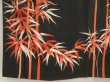 Photo6: 5702T06z1020 Vintage Japanese Kimono Silk TSUKESAGE Bamboo grass Black (6)