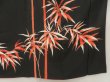 Photo7: 5702T06z1020 Vintage Japanese Kimono Silk TSUKESAGE Bamboo grass Black (7)