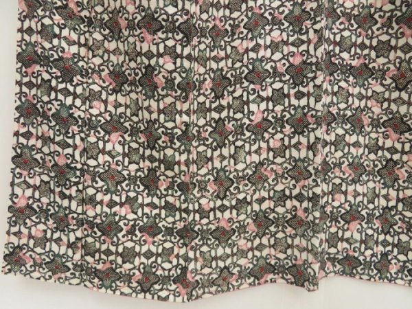 Photo4: 5702T07z760 Vintage Japanese Kimono Silk KOMON Leaves Off-white (4)