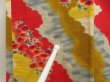 Photo5: 5703T04z500 Vintage Japanese Kimono Silk MEISEN HAORI Flower Red (5)