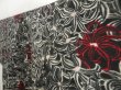 Photo2: 5703T08z650 Vintage Japanese Kimono Silk MEISEN KOMON Flower Black (2)