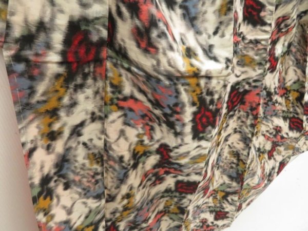 Photo3: 5703T10z730 Vintage Japanese Kimono Silk MEISEN KOMON  Off-white (3)