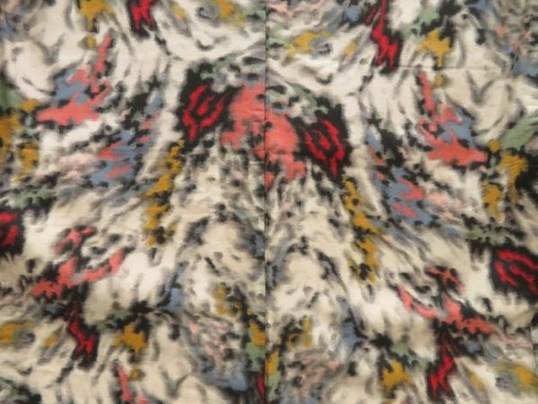 Photo5: 5703T10z730 Vintage Japanese Kimono Silk MEISEN KOMON  Off-white (5)