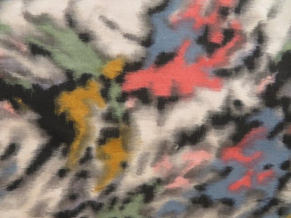 Photo6: 5703T10z730 Vintage Japanese Kimono Silk MEISEN KOMON  Off-white (6)