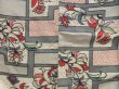 Photo5: 5703T11z520 Vintage Japanese Kimono Silk MEISEN KOMON Flower Gray (5)