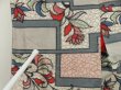Photo7: 5703T11z520 Vintage Japanese Kimono Silk MEISEN KOMON Flower Gray (7)