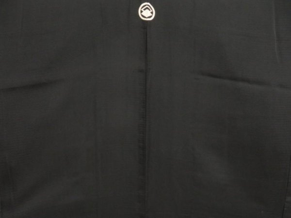 Photo6: 5705T01z350 Vintage Japanese Kimono Silk Men's See through RO HAORI Black (6)
