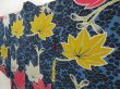 Photo5: 5705T03z510 Antique Japanese Kimono Silk HAORI Fatsia Dark navy (5)