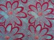 Photo7: 5705T07z430 Antique Japanese Kimono Silk LONG HAORI Flower Dull sea blue (7)