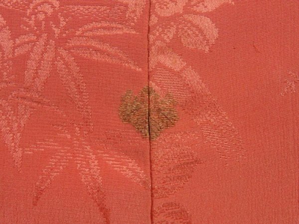 Photo5: 5705T08z540 Antique Japanese Kimono Silk LONG HAORI Coral pink (5)