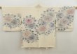 Photo1: 5705T09z570 Vintage Japanese Kimono Silk HAORI Flower Off-white (1)