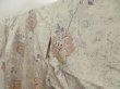 Photo2: 5705T10z940 Vintage Japanese Kimono Silk KOMON Flower Off-white (2)