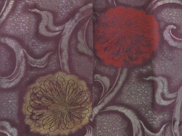 Photo3: 5705T11z650 Vintage Japanese Kimono Silk HAORI COAT Chrysanthemum (3)