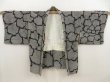 Photo5: 5708T02z480 Vintage Japanese Kimono Silk SHIBORI HAORI Big peony Black (5)