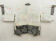 Photo7: 5708T02z480 Vintage Japanese Kimono Silk SHIBORI HAORI Big peony Black (7)