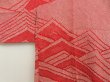 Photo3: 5708T03z480 Vintage Japanese Kimono Silk SHIBORI HAORI Wave Dark red (3)