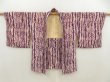 Photo5: 5708T05z410 Vintage Japanese Kimono Silk HAORI  Purple (5)