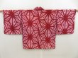 Photo1: 5708T06z250 Antique Japanese Kimono Silk HAORI Hemp Wine red (1)