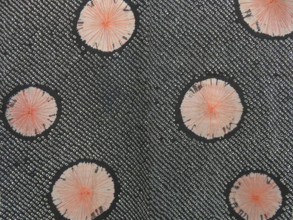 Photo3: 5708T07z370 Antique Japanese Kimono Silk SHIBORI HAORI  Black (3)