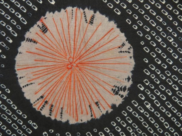 Photo4: 5708T07z370 Antique Japanese Kimono Silk SHIBORI HAORI  Black (4)