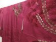 Photo2: 5708T12z940 Vintage Japanese Kimono Silk TSUKESAGE Phoenix Wine red (2)