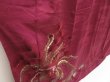 Photo3: 5708T12z940 Vintage Japanese Kimono Silk TSUKESAGE Phoenix Wine red (3)