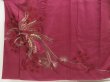 Photo5: 5708T12z940 Vintage Japanese Kimono Silk TSUKESAGE Phoenix Wine red (5)