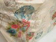 Photo3: 5708T13z890 Vintage Japanese Kimono Silk TSUKESAGE Flowers Off-white (3)