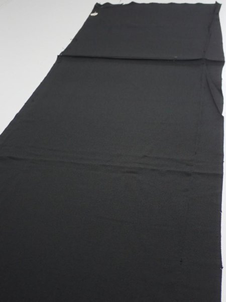 Photo5: 1V01z110  Japanese Kimono Silk  FABRIC Flower Black 64.6x14.2 (5)