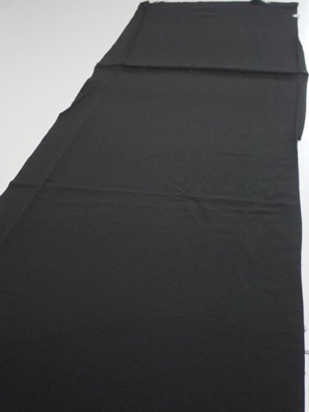 Photo5: 1V02z110  Japanese Kimono Silk  FABRIC Flower Black 64.6x14.2 (5)