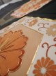 Photo3: 1V03z170  Japanese Kimono Silk  FABRIC Flower Black 59.1x18.1 (3)