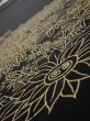 Photo4: 1V01z100  Japanese Kimono Silk  FABRIC Flowers Black 67.7x14.4 (4)