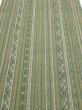 Photo1: 1V05z80  Japanese Kimono Silk TSUMUGI FABRIC Stripes Dull green 65.4x15.0 (1)