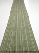 Photo5: 1V06z80  Japanese Kimono Silk TSUMUGI FABRIC Stripes Dull green 65.4x15.0 (5)
