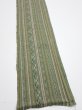 Photo2: 1V07z40  Japanese Kimono Silk TSUMUGI FABRIC Stripes Dull green 59.8x7.5 (2)