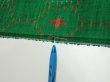 Photo6: 1V02z50  Japanese Kimono Silk TSUMUGI FABRIC  Green 39.8x14.2 (6)