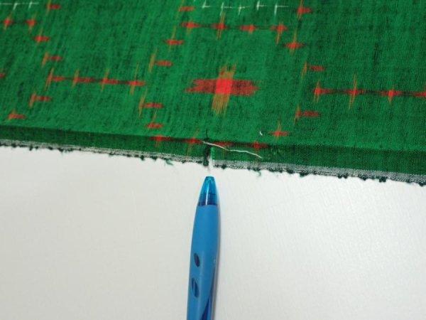 Photo6: 1V02z50  Japanese Kimono Silk TSUMUGI FABRIC  Green 39.8x14.2 (6)