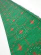 Photo1: 1V07z30  Japanese Kimono Silk TSUMUGI FABRIC  Green 56.3x7.3 (1)