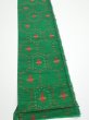 Photo2: 1V07z30  Japanese Kimono Silk TSUMUGI FABRIC  Green 56.3x7.3 (2)