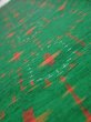 Photo4: 1V07z30  Japanese Kimono Silk TSUMUGI FABRIC  Green 56.3x7.3 (4)