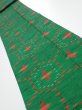 Photo1: 1V09z40  Japanese Kimono Silk TSUMUGI FABRIC  Green 75.6x6.9 (1)