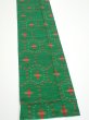 Photo2: 1V09z40  Japanese Kimono Silk TSUMUGI FABRIC  Green 75.6x6.9 (2)