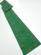 Photo5: 1V09z40  Japanese Kimono Silk TSUMUGI FABRIC  Green 75.6x6.9 (5)
