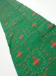 Photo2: 1V10z20  Japanese Kimono Silk TSUMUGI FABRIC  Green 37.0x6.9 (2)