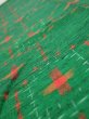Photo5: 1V10z20  Japanese Kimono Silk TSUMUGI FABRIC  Green 37.0x6.9 (5)