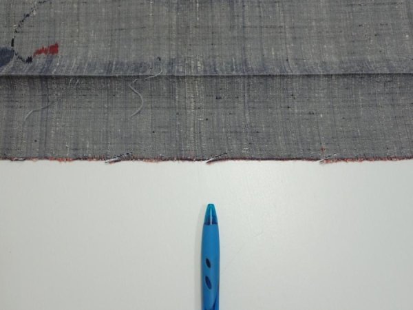 Photo6: 1V04z80  Japanese Kimono Silk TSUMUGI FABRIC Flower Gray 64.6x14.8 (6)