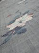 Photo4: 1V06z80  Japanese Kimono Silk TSUMUGI FABRIC Flower Gray 65.4x14.8 (4)
