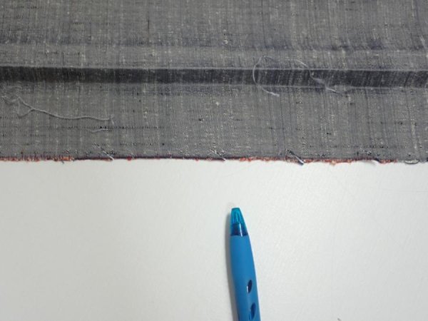 Photo6: 1V06z80  Japanese Kimono Silk TSUMUGI FABRIC Flower Gray 65.4x14.8 (6)