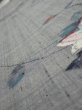 Photo5: 1V07z40  Japanese Kimono Silk TSUMUGI FABRIC Flower Gray 59.1x7.3 (5)