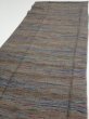 Photo3: 1V06z70  Japanese Kimono Silk TSUMUGI FABRIC  Olive brown 61.8x14.6 (3)